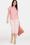 Zivame Pet Puzzle Knit Cotton Capri Set - Powder Pink — thumbnail 4